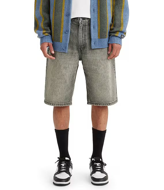 Essential Loose Fit 12" Inseam Mid Rise Denim Shorts