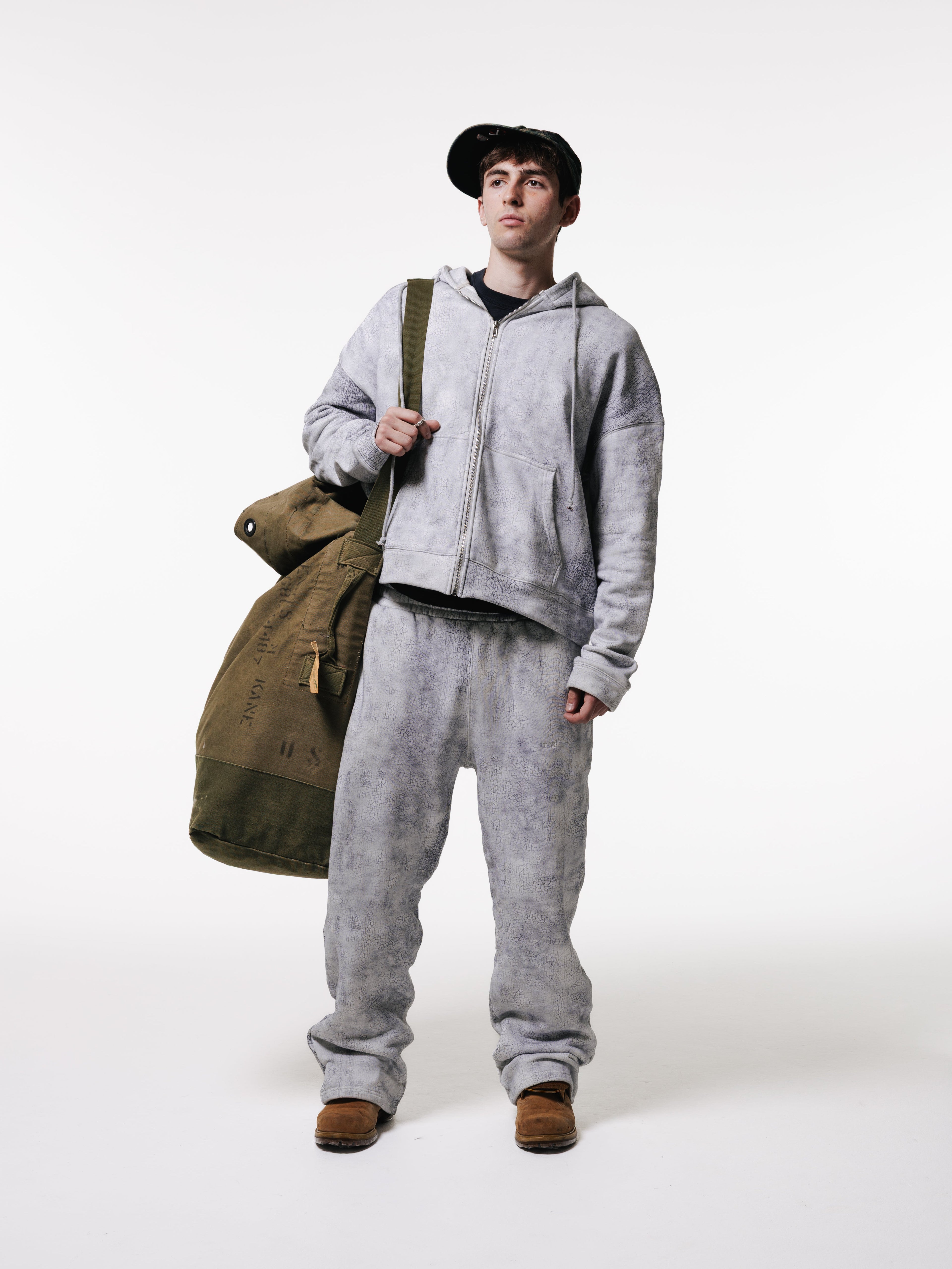 Trompe L'oeil Cracked Zip Up