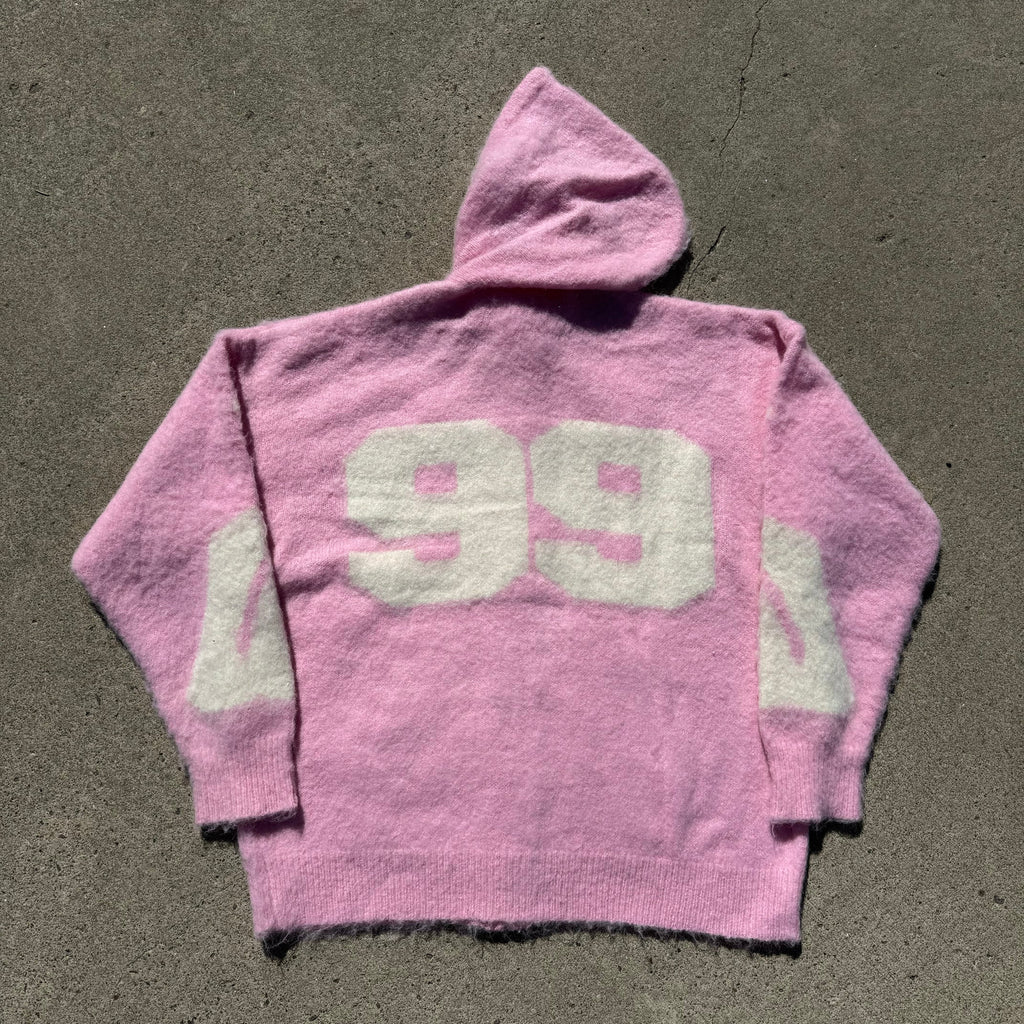 Pink Skeleton Mohair Zip Up