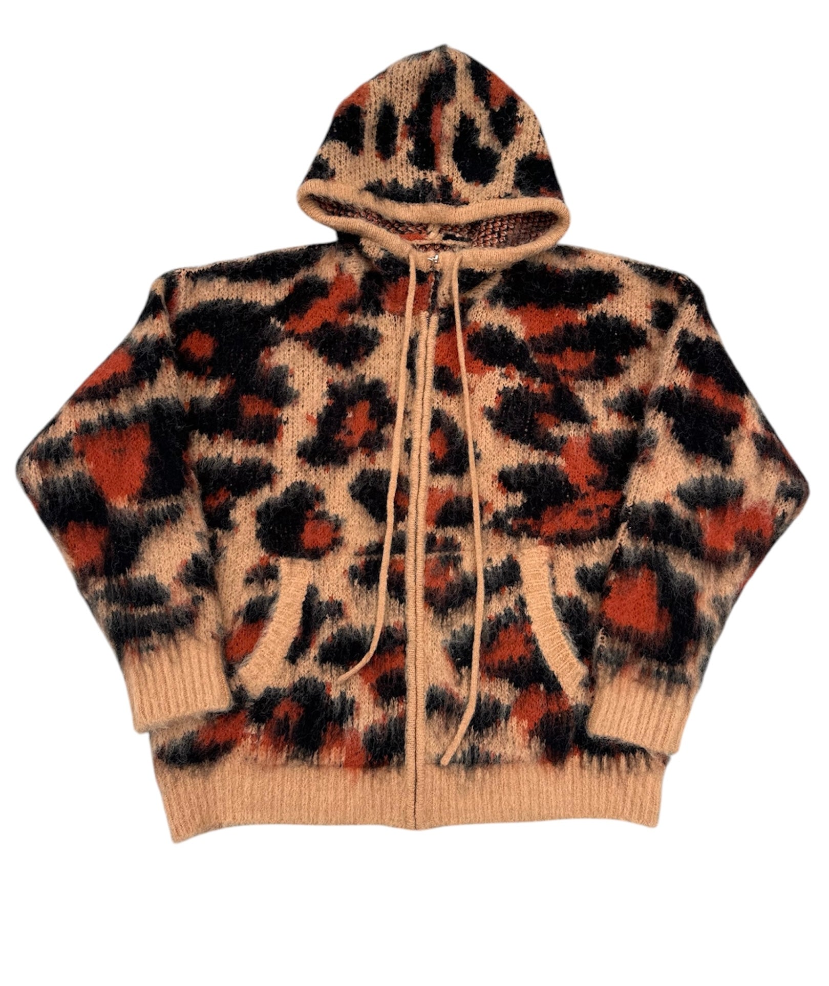 Cheetah Mohair Zip Up