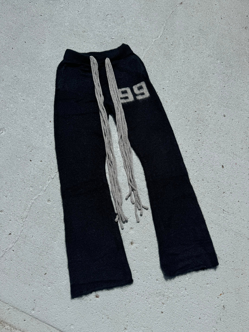 Multicord Black Mohair Pants