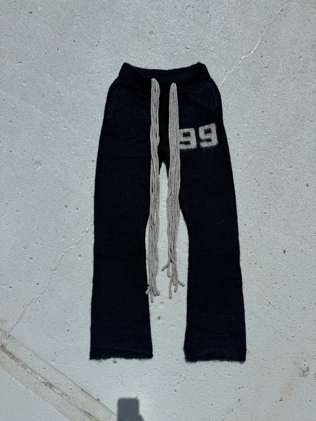 Multicord Black Mohair Pants