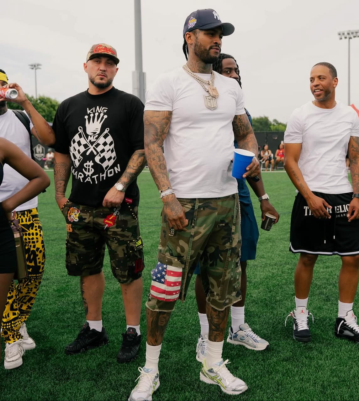 Americana Camo Pleated Rhinestone Shorts