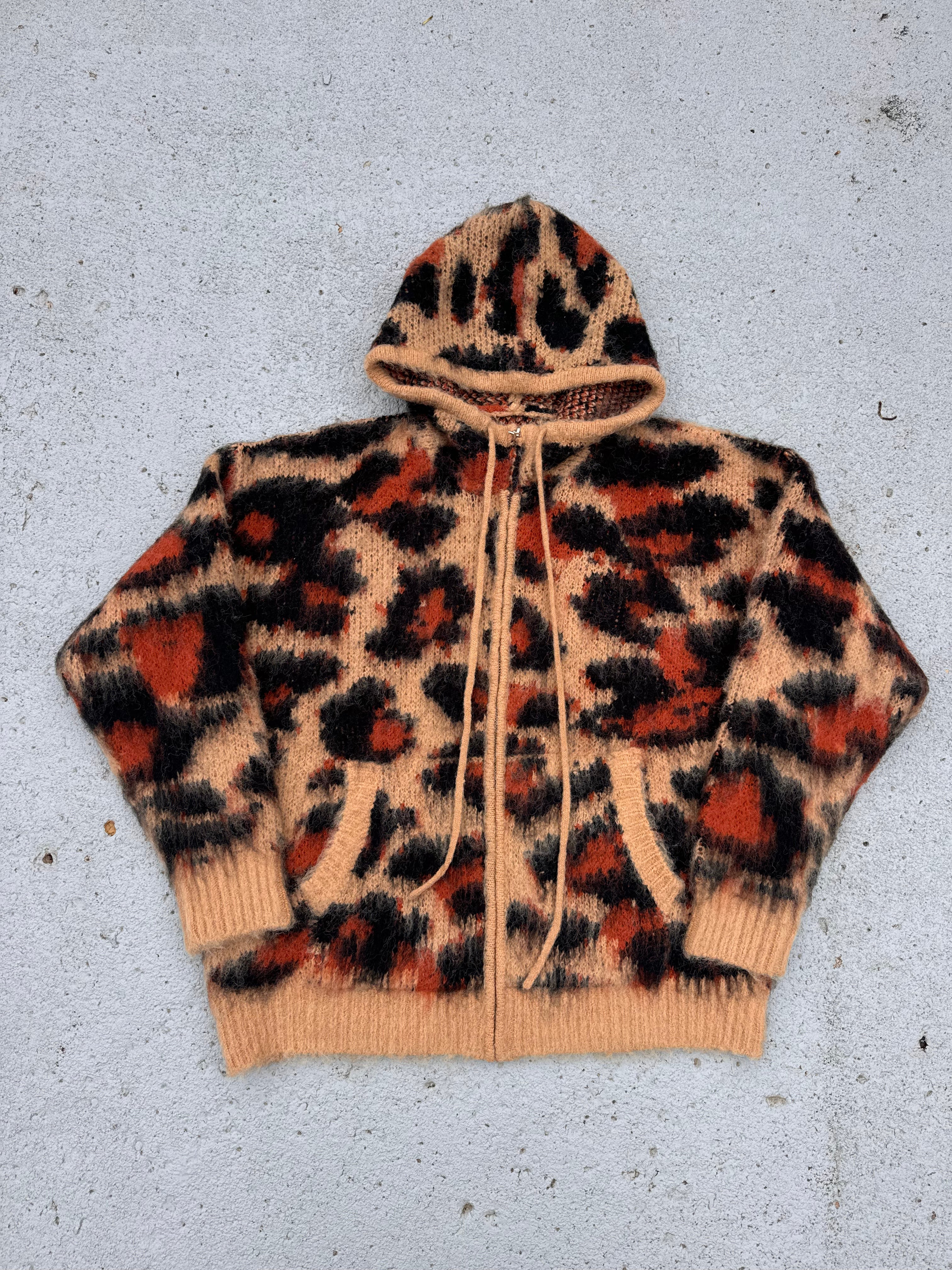 Cheetah Mohair Zip Up