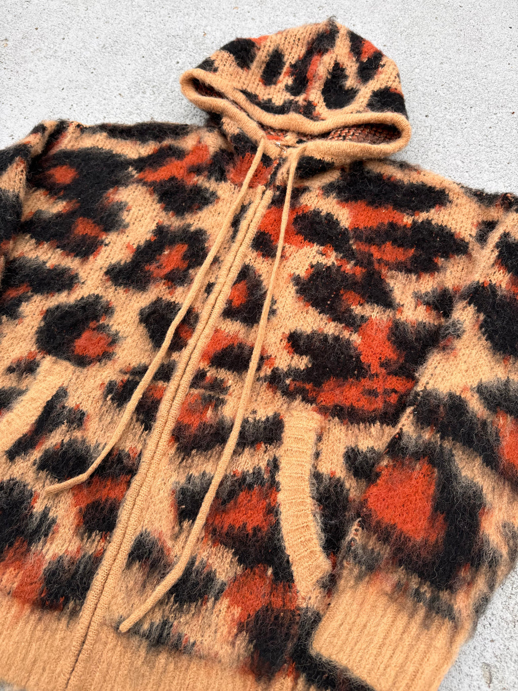 Cheetah Mohair Zip Up